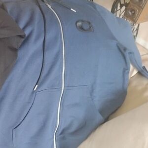 Coach Blue Zip-Up Jacket with Signature Lining